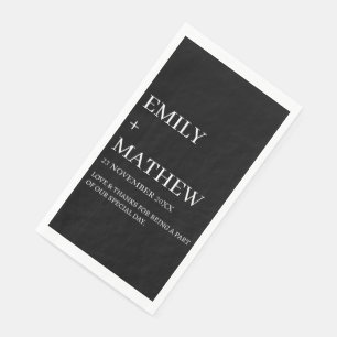 SERVIETTE EN PAPIER MARIAGE ÉLÉGANT CLASSIQUE MODERNE PERSONNALISÉ STY