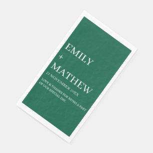 SERVIETTE EN PAPIER MARIAGE ÉLÉGANT CLASSIQUE MODERNE PERSONNALISÉ STY