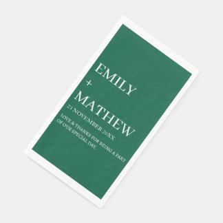 SERVIETTE EN PAPIER MARIAGE ÉLÉGANT CLASSIQUE MODERNE PERSONNALISÉ STY