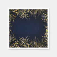Mariage Élégant Corail Or et Bleu Nuit