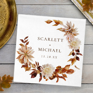 Serviette En Papier Mariage Élégant d'Automne
