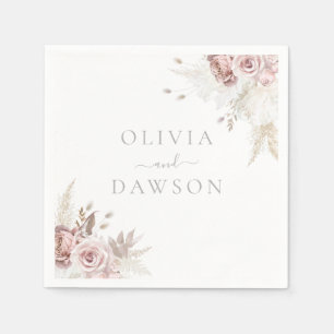 Serviette En Papier Mariage élégant de Blush & Ivory