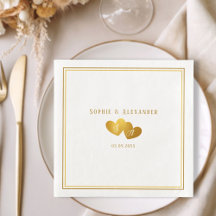 Mariage Élégant Initiales Double Cœur