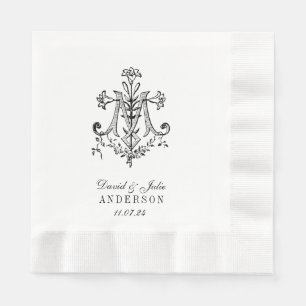 Serviette En Papier Mariage élégant Marian Cross Religieux