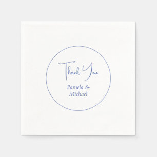 Serviette En Papier Mariage Élégant minimaliste Merci classique