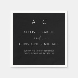 Serviette En Papier Mariage élégant minimaliste moderne