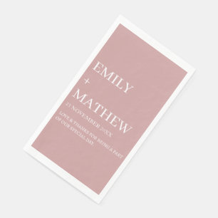 SERVIETTE EN PAPIER MARIAGE ÉLÉGANT MODERNE PERSONNALISÉ CLASSIQUE DE 