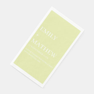 SERVIETTE EN PAPIER MARIAGE ÉLÉGANT MODERNE PERSONNALISÉ CLASSIQUE DE 