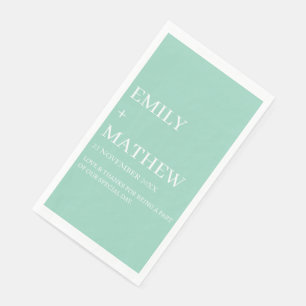 SERVIETTE EN PAPIER MARIAGE ÉLÉGANT MODERNE PERSONNALISÉ CLASSIQUE DE
