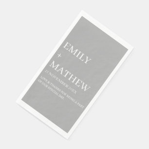 SERVIETTE EN PAPIER MARIAGE ÉLÉGANT MODERNE PERSONNALISÉ CLASSIQUE STY