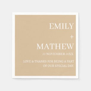 SERVIETTE EN PAPIER MARIAGE ÉLÉGANT MODERNE PERSONNALISÉ CLASSIQUE STY