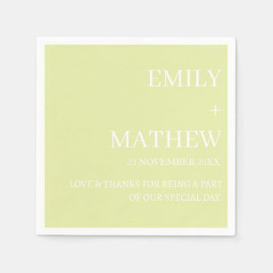 SERVIETTE EN PAPIER MARIAGE ÉLÉGANT MODERNE PERSONNALISÉ CLASSIQUE STY