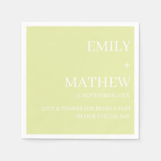 SERVIETTE EN PAPIER MARIAGE ÉLÉGANT MODERNE PERSONNALISÉ CLASSIQUE STY