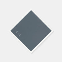 Mariage élégant Monogrammé bleu muet