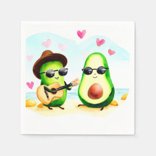 Serviette En Papier Mariage en couple Avocado