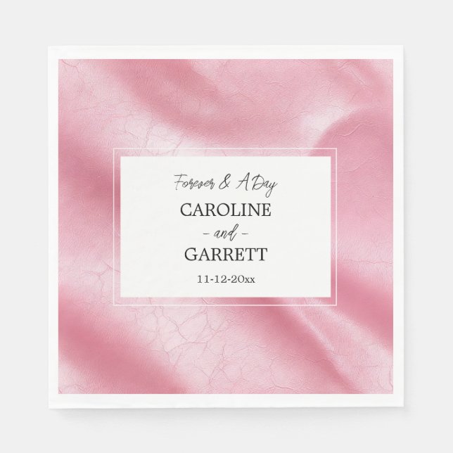 Serviette En Papier Mariage en cuir rose Faux (Devant)