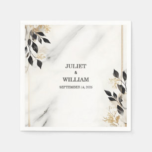 Serviette En Papier Mariage en marbre de pierre de taille empilée