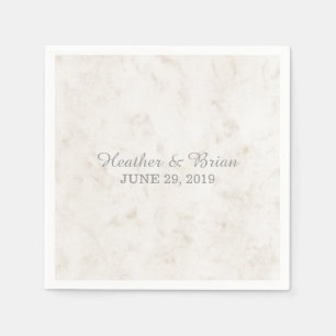 Serviette En Papier Mariage en marbre doux beige