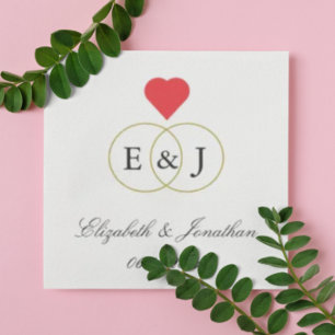 Serviette En Papier Mariage Entwin Rings