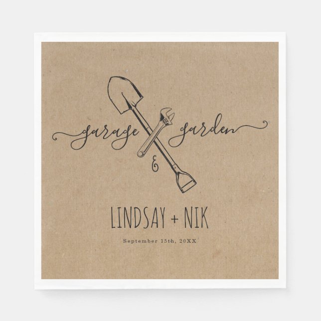 Serviette En Papier Mariage et Jardin Fête de mariage / Fête de couple (Devant)