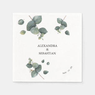 Serviette En Papier Mariage Eucalyptus vert