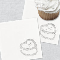 Mariage Fantaisiste Gris Gâteau Vintage Dessiné à