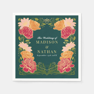 Serviette En Papier Mariage Fantastique dans un Jardin Floral Enchanté