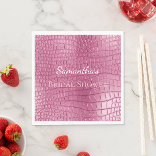 Serviette En Papier Mariage Faux Crocodile Rose Fête de Mariage