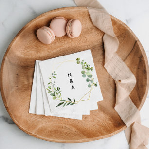 Serviette En Papier Mariage Feuille vert tropical Napkin