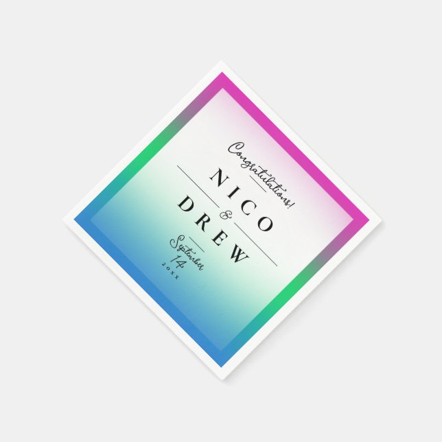 Serviette En Papier Mariage Fier et Élégant Polysexuel  (Coin)