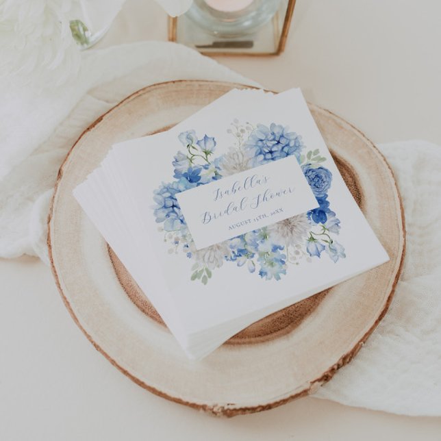 Serviette En Papier Mariage Fleur Bleu Shower (Créateur téléchargé)