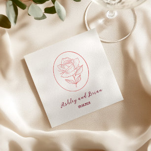 Serviette En Papier Mariage Fleur de Rosier Classique du Jardin de Fam