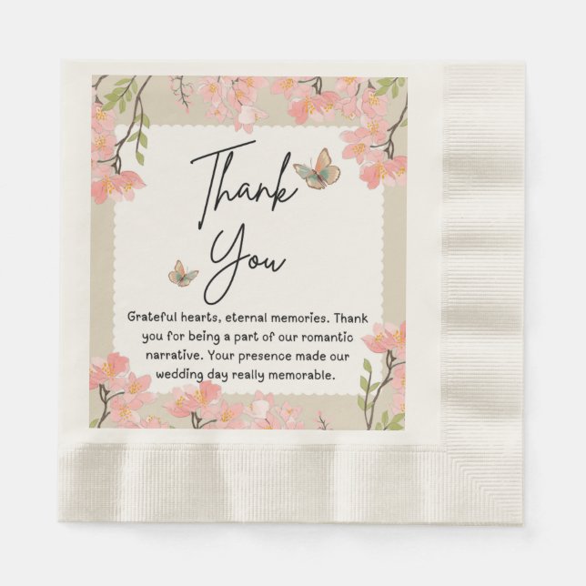 Serviette En Papier mariage fleur sauvage (Devant)