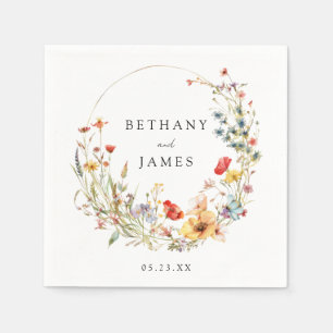 Serviette En Papier Mariage fleur sauvage