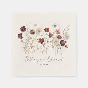 Serviette En Papier Mariage Fleur sauvage Boho Fall