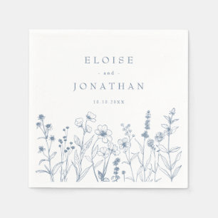 Serviette En Papier Mariage Fleur sauvage de périphérique minimaliste 