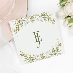 Serviette En Papier Mariage Fleur sauvage écologique