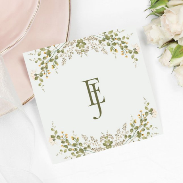 Serviette En Papier Mariage Fleur sauvage écologique (Créateur téléchargé)