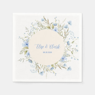 Serviette En Papier Mariage Fleur sauvage rustique Dusty Blue Delicy