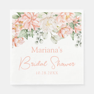 Serviette En Papier Mariage Fleural Ivoire Abricot