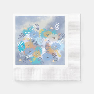 Serviette En Papier Mariage floral abstrait