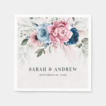 Mariage floral bleu bleu bleu pastel rose
