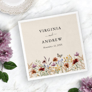 Serviette En Papier Mariage Floral Boho