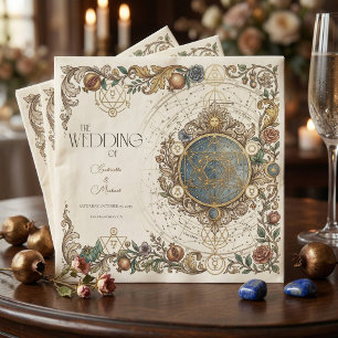 Serviette En Papier Mariage Floral Céleste Vintage 