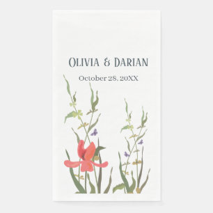Serviette En Papier Mariage floral de la tulipe fleurie printanière