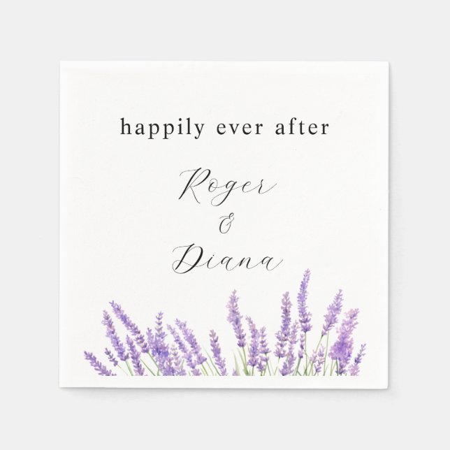 Serviette En Papier Mariage floral de lavande rustique (Devant)