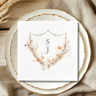 Serviette En Papier Mariage Floral de Pêche Fleur des Champs 