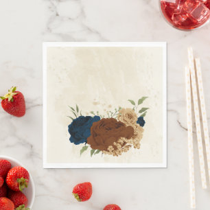 Serviette En Papier mariage floral de terre cuite