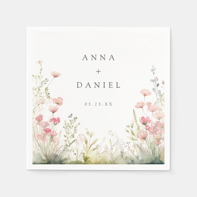 Serviette En Papier Mariage floral délicieux (Devant)