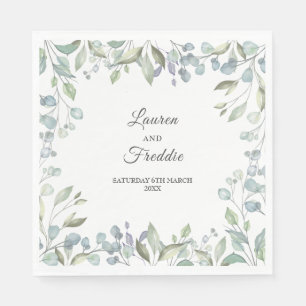 Serviette En Papier Mariage floral Lilac Watercolor